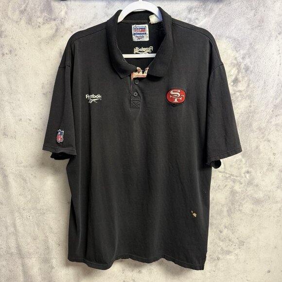 Vintage San Francisco 49ers Reebok Pro Line Polo Shirt Mens 2XL 25x28 - Picture 2 of 16